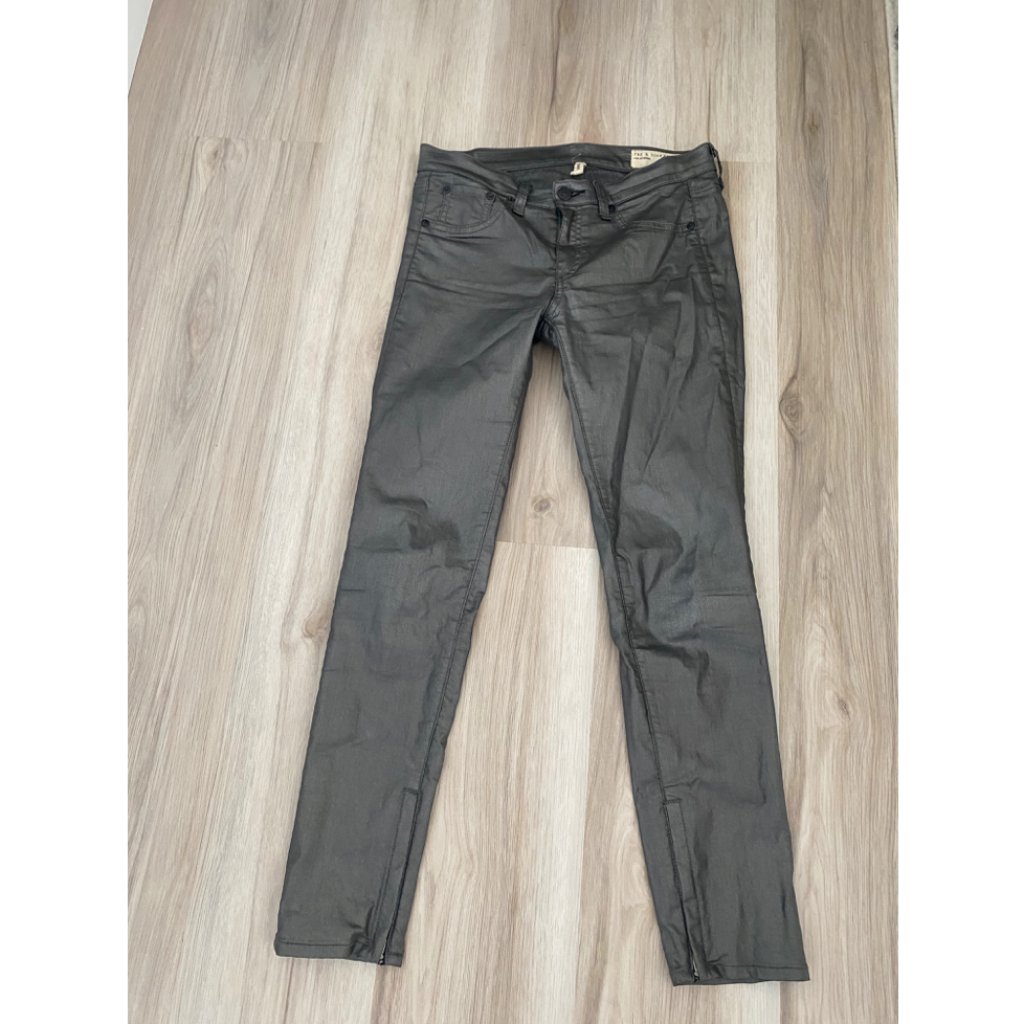 Metallic Coated Denim Ankle Jeans